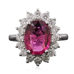 14KT White Gold 2.42ct Tourmaline and Diamond Ring