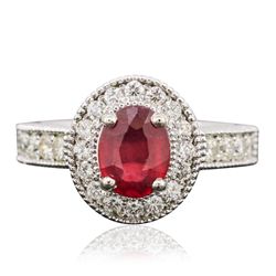 14KT White Gold 1.83ct Ruby and Diamond Ring