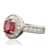 Image 2 : 14KT White Gold 1.83ct Ruby and Diamond Ring