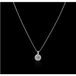 14KT White Gold 1.05ctw Diamond Pendant With Chain