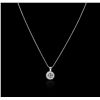 Image 1 : 14KT White Gold 1.05ctw Diamond Pendant With Chain