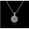 Image 2 : 14KT White Gold 1.05ctw Diamond Pendant With Chain