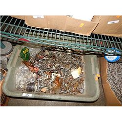 BIN OF MISC NAILS, SCREWS ETC