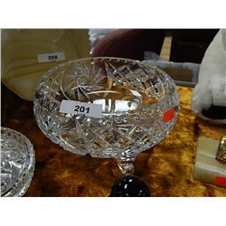 PIN WHEEL CRYSTAL BOWL WIHT 3 FEET