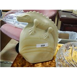 STONE CARVING IGUANA ON ROCK - HEAVY
