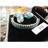 Image 2 : TURQUOISE BRACLET (CLASP NEEDS REPAIR ) AND BLUE EARINGS