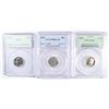 Image 1 : ( 3 ) PCGS GRADED ROOSEVELT DIMES: 1957 Pf-66 CAM, 1962 Pf-67 & 1963 Pf-67 CAM