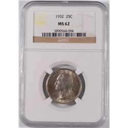 1932 WASHINGTON QUARTER, NGC MS-62