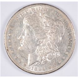 1894-S MORGAN SILVER DOLLAR, AU-55+  WHITE, VERY SCARCE IN THIS GRADE