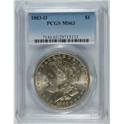 1883-O MORGAN SILVER DOLLAR, PCGS MS-63
