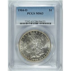 1904-O MORGAN SILVER DOLLAR, PCGS MS-63