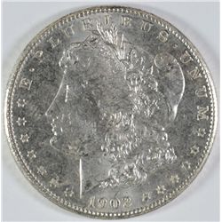 1902-O MORGAN SILVER DOLLAR, CHOICE/GEM BU