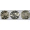 Image 1 : LOT OF ( 3 ) 1923 PEACE SILVER DOLLARS, NICE BU