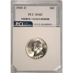 1960-D WASHINGTON QUARTER, PCI MS-67  TRENDS FOR $3000.00
