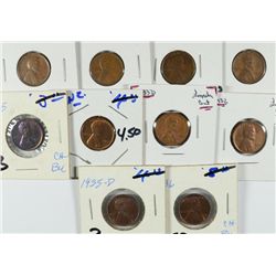 (10) LINCOLN CENTS (29-S, 30-D, 31, 31-D, 32, 33-D, 34, 35, 35-D, 36)