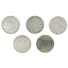 Image 2 : (5) 1865 THREE CENT NICKELS