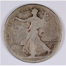 1916-S WALKING LIBERTY HALF DOLLAR, GOOD
