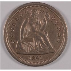 1841 SEATED DIME MS-64 ORIGINAL COLORS