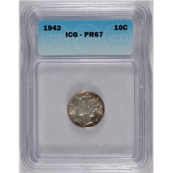 1942 DIME ICG PR-67 SUPERB