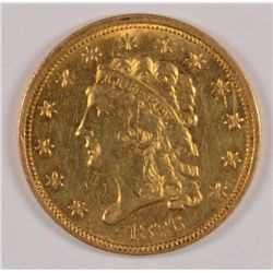 1836 $2.50 GOLD MS-62 (CLEANED)