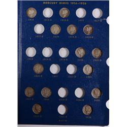 PARTIAL SET OF MERCURY DIMES  62 COINS