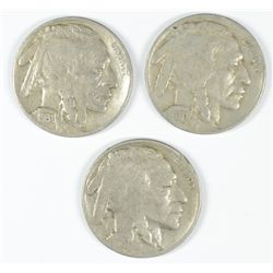(3) 1931-S BUFFALO NICKELS