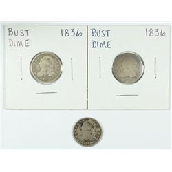 (3) BUST DIMES (35, 2-36)