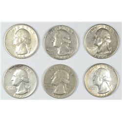 (6) WASHINGTON QUARTERS (34, 35-D, 37, 37-D, 40, 40-D)