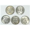 Image 1 : (5) CH BU FRANKLIN HALF DOLLARS (48-D, 49, 49-D, 51, 55)