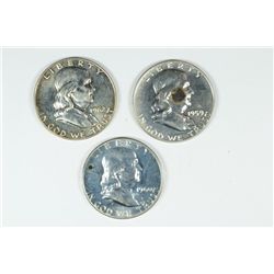 (3) PROOF FRANKLIN HALF DOLLARS (59, 60, 62)