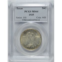 1935 TEXAS COMMEN HALF DOLLAR PCGS MS-64