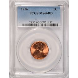 1956 LINCOLN CENT, PCGS MS-66 RED