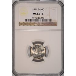1941-D MERCURY DIME NGC MS-66 FB