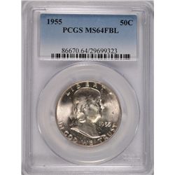 1955 FRANKLIN HALF DOLLAR PCGS MS-64 FBL