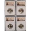Image 1 : LOT OF ( 4 ) 1954-S WASHINGTON QUARTERS , NGC MS-66