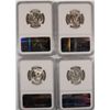Image 2 : LOT OF ( 4 ) 1954-S WASHINGTON QUARTERS , NGC MS-66