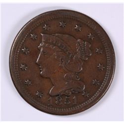 1851 LARGE CENT VF/XF