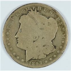 1893-O MORGAN DOLLAR AG