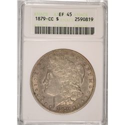 1879-CC MORGAN SILVER DOLLAR, ANACS EF/AU-45 "CLEAR CC"  LOTS OF LUSTER!