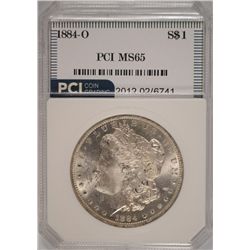 1884-O MORGAN SILVER DOLLAR, PCI MS-65  NICE ORIGINAL COIN