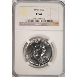 1957 FRANKLIN HALF DOLLAR, NGC PROOF-67