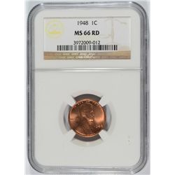 1948 LINCOLN CENT NGC MS-66 RD