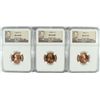 Image 1 : LOT OF ( 3 ) 1958-D LINCOLN CENTS, NGC MS-66 RED!