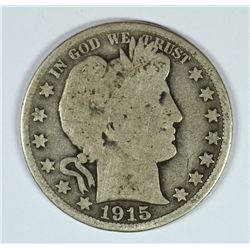 1915 BARBER HALF DOLLAR GOOD