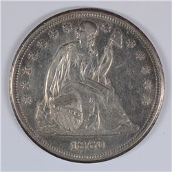 1860-O SEATED DOLLAR AU-55 PL !!!