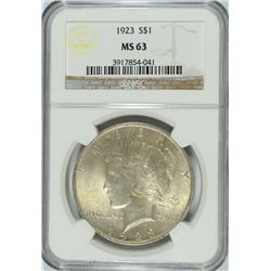 1923 PEACE DOLLAR NGC MS-63