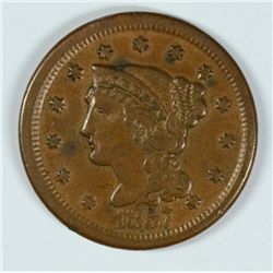1857 LARGE CENT VF/XF (TOUGH COIN)