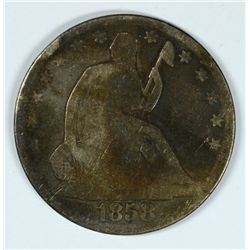 1858-O SEATED LIBERTY HALF DOLLAR AG/G