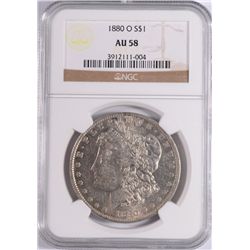 1880-O MORGAN SILVER DOLLAR NGC AU58