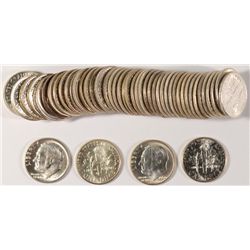 GEM BU ROLL OF SILVER ROOSEVELT DIMES 1963 AND EARLIER